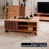 KHG Couchtisch 1-türig inkl. 2 offene Fächer Scandi, Tisch aus Holzwerkstoff Eiche foliert für Wohnzimmer, 110,5 x 42 x 67 cm (B/H/T) Bild 4