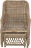 Rattansessel, Relaxsessel mit ausziehbarem Fußteil, handgeflochten, naturgrau Bild 4