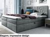 MEBLINI Boxspringbett BACALAR 120x200 cm mit Bettkasten – H4/Dunkelgrau Samt Polsterbett - Gepolstert Doppelbett mit Matratze und Topper - Polsterbett mit Stauraum - Bett mit Kopfteil – Stauraumbett Bild 3