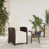 vidaXL Gartensessel mit Fußteil Verstellbar Braun Poly Rattan 365186 Bild 3