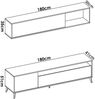 Dmora Wohnzimmermöbel Arusha, TV-Ständer-Wohnzimmerset, Mehrzweck-Wohnzimmermöbel, 180x41h180 cm, Anthrazit und Asteiche Bild 3