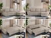 Universelles Ecksofa mit Schlaffunktion, Bettkasten und losen Kissen, gesteppte Sitzfläche - UMBRIA - Beige Stoff Bild 2
