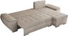 Universelles Ecksofa mit Schlaffunktion, Bettkasten und losen Kissen, gesteppte Sitzfläche - UMBRIA - Beige Stoff Bild 5