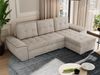 Universelles Ecksofa mit Schlaffunktion, Bettkasten und losen Kissen, gesteppte Sitzfläche - UMBRIA - Beige Stoff Bild 4