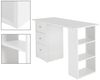 ML-DESIGN Schreibtisch Bürotisch mit 3 Schubladen, 3 Regale und Tastaturauszug Computertisch, Homeoffice Büromöbel Arbeitstisch Laptoptisch PC Tisch viel Stauraum Bild 3