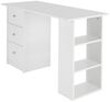 ML-DESIGN Schreibtisch Bürotisch mit 3 Schubladen, 3 Regale und Tastaturauszug Computertisch, Homeoffice Büromöbel Arbeitstisch Laptoptisch PC Tisch viel Stauraum Bild 4