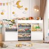 HOMECHO Spielzeugtruhe, Kinderregal mit 8 Boxen auf Rollen Weiß, 158x80x29.7cm Bild 3