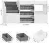 HOMECHO Spielzeugtruhe, Kinderregal mit 8 Boxen auf Rollen Weiß, 158x80x29.7cm Bild 2