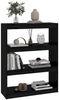 vidaXL Bücherregal/Raumteiler Schwarz 80x30x103,5 cm Massivholz Kiefer 808192 Bild 3