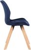 CLP Esszimmerstuhl Luna Modernes Design, Gestell natura, gepolsterter Sitz,blau Samt Bild 5