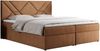 Boxspringbett, Polsterbett mit Multipocket-Matratzen und Topper, dekorativem Kopfteil, zwei Bettkästen - NEOMI - 160 x 200 cm - Orange Stoff - H4 Bild 3