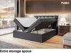 MEBLINI Boxspringbett DRAGO 180x200 cm mit Bettkasten - H3/Schwarz Kunstleder Polsterbett - Doppelbett mit Topper & Taschenfederkern-Matratze Bild 5