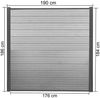 WPC-Sichtschutz Sarthe, Windschutz Zaun, Alu-Pfosten ~ 3er Set, 5,6m grau Bild 3