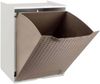 Dmora Nakri Outdoor-Garderobe, Outdoor-Möbel, Mehrzweck-Balkonschrank mit Rattan-Effekt, 100 % Made in Italy, 34 x 29 x 47 cm, Taupe und Weiß Bild 4