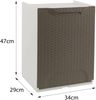 Dmora Nakri Outdoor-Garderobe, Outdoor-Möbel, Mehrzweck-Balkonschrank mit Rattan-Effekt, 100 % Made in Italy, 34 x 29 x 47 cm, Taupe und Weiß Bild 3