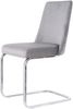 Merax Samt-Esszimmerstuhl, 2er-Set, Wohnzimmer, Schlafzimmer, Lounge-Sessel, Diamant-Rücken-Design, mit silbernen Metall-Stützbeinen, Grau+Silber Bild 5