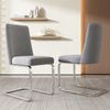 Merax Samt-Esszimmerstuhl, 2er-Set, Wohnzimmer, Schlafzimmer, Lounge-Sessel, Diamant-Rücken-Design, mit silbernen Metall-Stützbeinen, Grau+Silber Bild 2