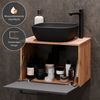 Planetmöbel Badmöbel-Set Astra, (Badezimmer Möbel im modernen Design, 5-St), Waschtisch und Waschbecken schwarz mit Spiegel und 2x Midischrank Bild 4