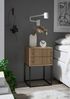 MARLE Nachttisch in Artisan Eiche Optik - Moderner Nachtschrank mit Schubladen und schwarzem Metallgestell - 40 x 65 x 38,5 cm (B/H/T) Bild 2