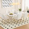 Merax 6er-set Esszimmerstuhl aus Teddyfell mit Metallbeinen und abnehmbaren Kissen für Küchen und Esszimmer (Beige) Bild 3