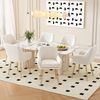 Merax 6er-set Esszimmerstuhl aus Teddyfell mit Metallbeinen und abnehmbaren Kissen für Küchen und Esszimmer (Beige) Bild 2