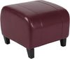 Hocker Sitzwürfel Sitzhocker Emmen, Leder + Kunstleder, 37x45x47 cm MVG-zertifiziert ~ rot Bild 1