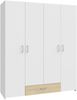 Drehtürenschrank >ECONOBOX< in Weiss / Puccini Eiche - 159,1x190,5x54,4 (BxHxT) Bild 3