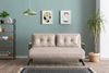 Dmora 2-Sitzer SchlafsofaCalvin, Verwandelbares Sofa, Lineare Stoffstruktur, Schlafsessel mit Stauraum, 133x78 h78 cm, Beige Bild 2