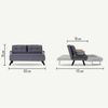 Dmora 2-Sitzer SchlafsofaCalvin, Verwandelbares Sofa, Lineare Stoffstruktur, Schlafsessel mit Stauraum, 133x78 h78 cm, Beige Bild 3