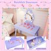 COSTWAY Schminktisch Kinderschminktisch mit Hocker, mit LED Beleuchtung Bild 3