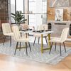 Merax Esstisch 117*68*75cm mit 4er Set Samt Esszimmerstuhl, Essgruppe, (5-tlg, mit Metallbeine und MDF Platte), Beige Bild 2