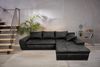 Ecksofa Vintage Schlafsofa Eckcouch L-Sofa mit Ottomane u. Bettkasten in Schwarz Bild 2