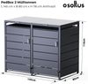 Mülltonnenbox mit Pedal 2 Mülltonnen PedBox Anthrazit Alu verzinkt 145 x 116 cm Bild 3