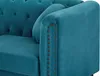 Vente-unique - TURNER Sofa SamtStoff Blau - B 77 cm x H 79 cm x L 163 cm Bild 4