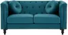 Vente-unique - TURNER Sofa SamtStoff Blau - B 77 cm x H 79 cm x L 163 cm Bild 2
