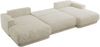 XXL Wohnlandschaft RINA U-Form 360 cm breit, Sofa mit Schlaffunktion & DL-Mechanismus, Wellenfederung, modern freistehend - Creme Schenille grob gewebt Bild 5