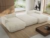XXL Wohnlandschaft RINA U-Form 360 cm breit, Sofa mit Schlaffunktion & DL-Mechanismus, Wellenfederung, modern freistehend - Creme Schenille grob gewebt Bild 4