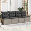 vidaXL Gartensofa mit Kissen 4-Sitzer Grau Poly Rattan 366116 Bild 3
