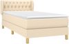 Einzelbett, Polsterbett mit Matratze Stoff Creme 90x190 cm Bild 3