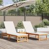 vidaXL Sonnenliege 2 pcs Braun 202 x 53 x 89 cm Massivholz Akazie 3333830 Bild 3