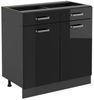 Küchenunterschrank R-Line Schwarz Hochglanz 80 cm ohne Arbeitsplatte Vicco Bild 5