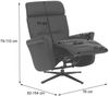 Relaxsessel HWC-L10, TV-Sessel Liegesessel, Liegefunktion drehbar, elektrisch verstellbar Voll-Leder ~ schwarz Bild 3