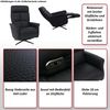 Relaxsessel HWC-L10, TV-Sessel Liegesessel, Liegefunktion drehbar, elektrisch verstellbar Voll-Leder ~ schwarz Bild 2