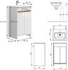 Waschbeckenunterschrank Lemgo Weiß Hochglanz 2 Teile, mit Waschbecken und 2 Flügeltüren Vicco Bild 3
