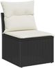 vidaXL Gartensofa-set mit Speicher 11 pcs Schwarz und Weiß Poly-Rattan 3354556 Bild 3