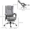 Bürostuhl mit Massagefunktion, Mikrofaser & Fußstütze, 62 x 67 x 113-120 cm, Grau Bild 2