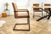 2er Set Freischwinger MENGA vintage-braun Industrial-Look schwarzes Metallgestell Bild 3