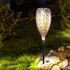 2x LED Solar Steckleuchte, schwarz-gold, H 90 cm Bild 4