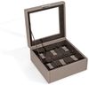 Friedrich23 Uhrenbox Bond Cross Grain mit Glasdeckel für 6 Uhren Bild 5