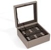Friedrich23 Uhrenbox Bond Cross Grain mit Glasdeckel für 6 Uhren Bild 4